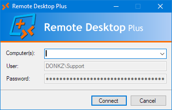 Remote Desktop Plus running in the restricted kiosk mode